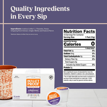 Bulletproof Coffee + Organic Grass-Fed Butter Single-Serve Pods, Keto Coffee, All-in-One Recipe with MCT Oil and Butter, 24 Count