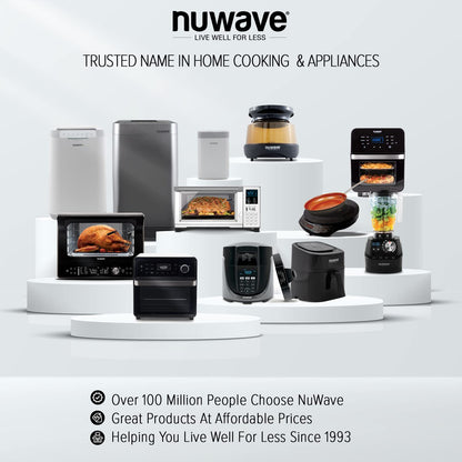 Nuwave Double Induction Cooktop, Powerful 1800W, 2 Large 8” Heating Coils, Independent