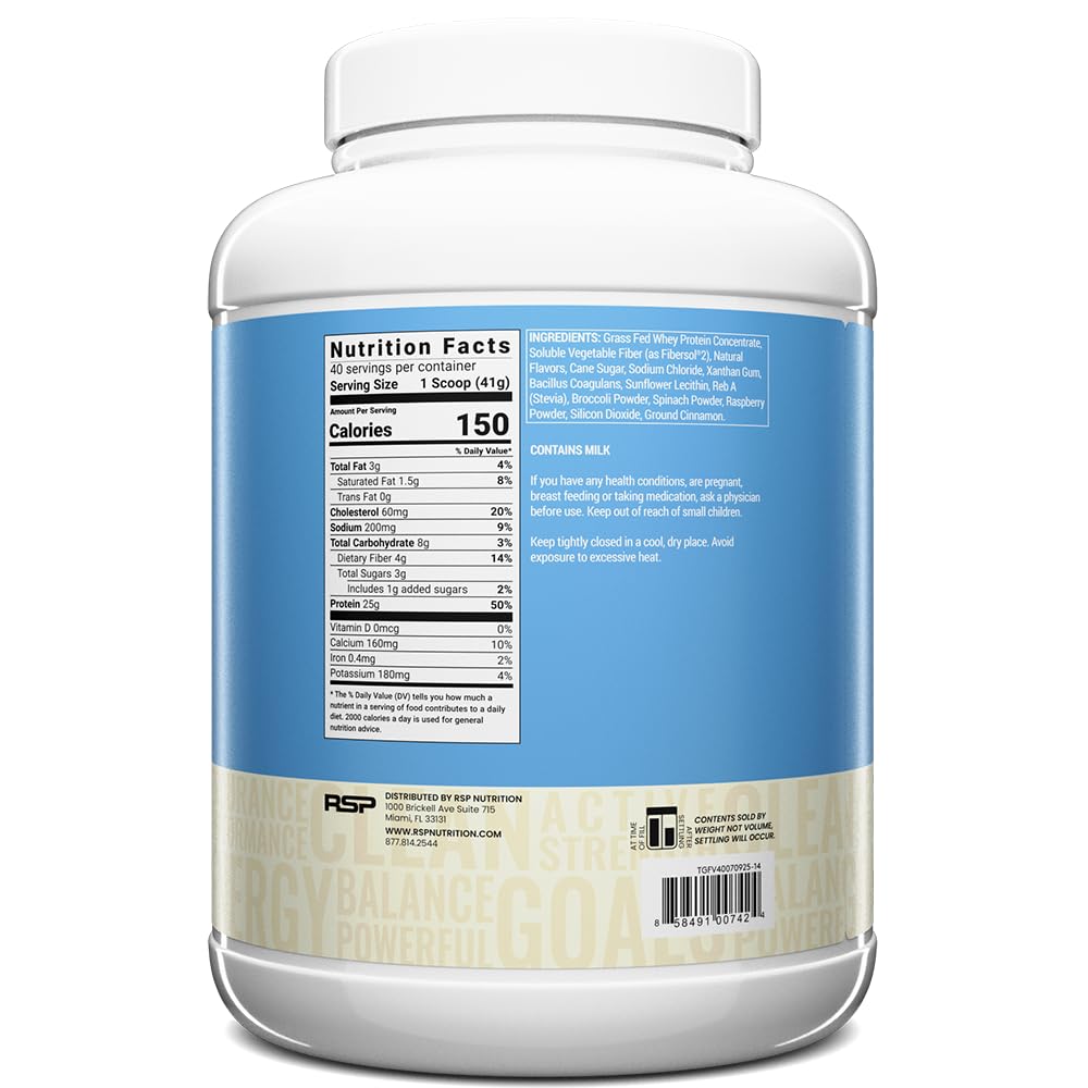 TrueFit Grass-Fed Whey Protein Powder + Fiber & Probiotics, Vanilla Shake | 25g Gut Healthy Protein with Fiber, Probiotics & Non-GMO Superfoods for Complete Meal Replacement Shake with Nothing Fake
