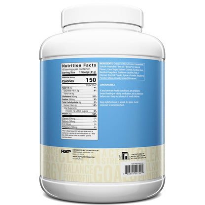 TrueFit Grass-Fed Whey Protein Powder + Fiber & Probiotics, Vanilla Shake | 25g Gut Healthy Protein with Fiber, Probiotics & Non-GMO Superfoods for Complete Meal Replacement Shake with Nothing Fake