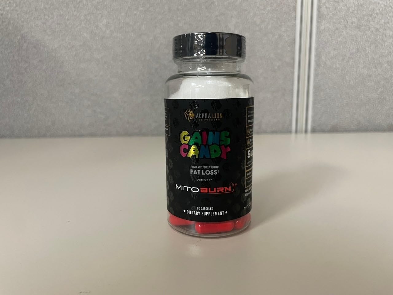 ALPHA LION Gains Candy, Supplement Pills that Support Weight Loss, Appetite Suppressant, Keto-Diet Friendly, Decrease Body Fat, Upgrade Energy & Workout Performance, 60 Capsules (MitoBurn®)