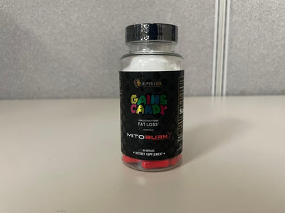 ALPHA LION Gains Candy, Supplement Pills that Support Weight Loss, Appetite Suppressant, Keto-Diet Friendly, Decrease Body Fat, Upgrade Energy & Workout Performance, 60 Capsules (MitoBurn®)
