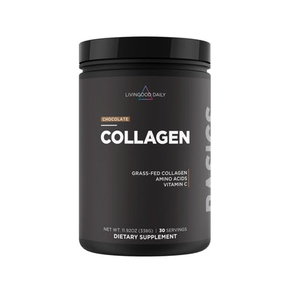 Livingood Daily Vanilla Collagen Powder for Women & Men, Hydrolyzed Collagen Peptides Powder with Vitamin C, Protein with 20 Amino Acids, Type I & III, Grass Fed, Keto, Paleo, Gluten Free, 30 Srvgs