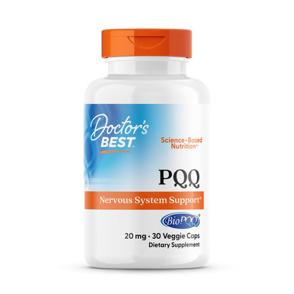 Doctor's Best PQQ with BioPQQ Supplement 20 mg - Brain Health Support for Men & Women, Pyrroloquinoline Quinone Capsules, Daily Mitochondrial Function & Energy Support, Gluten Free, Vegan- 30 Veg Caps