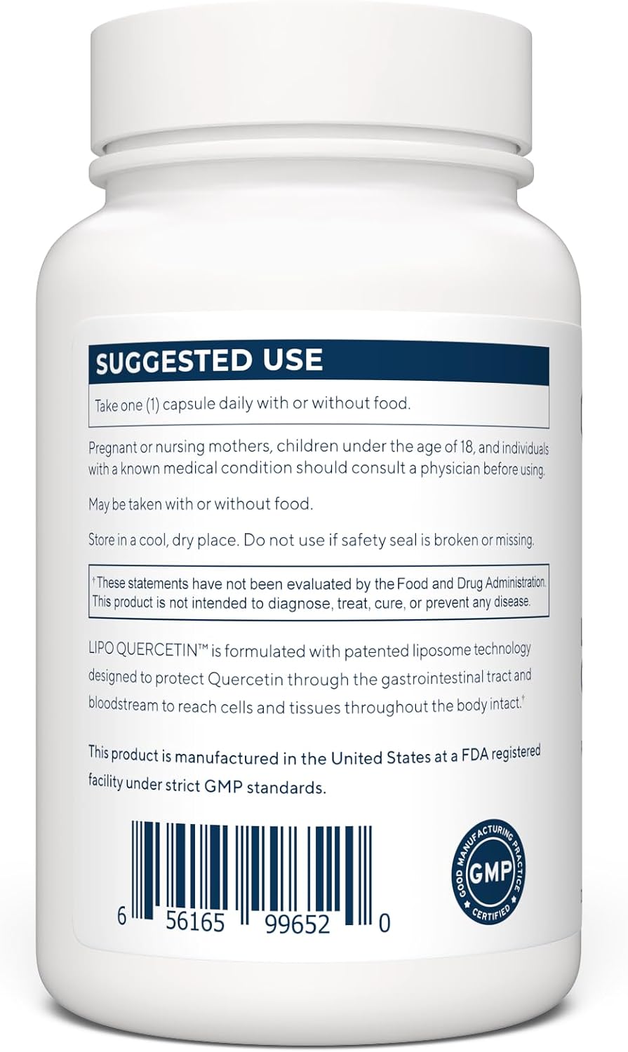 Renue By Science Quercetin | High Strength Liposomal Quercetin Supplements | 90 Quercitin Capsules - 150mg Quercetin per Serving | Non-GMO | Made in the USA & Third-Party Tested