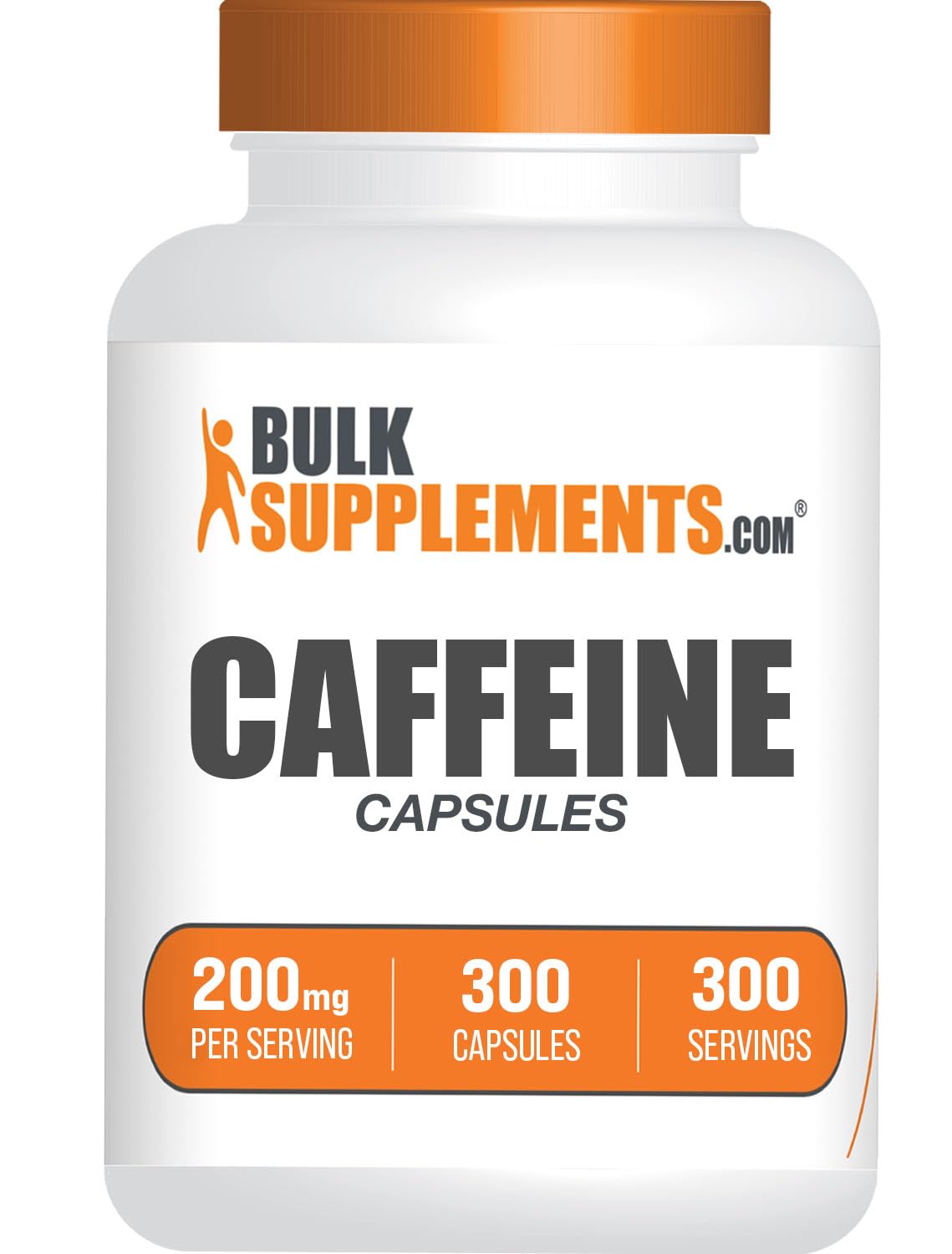 BulkSupplements.com Caffeine 200mg Capsules - Supplement for Energy Boost, Caffeine Pills 200mg - Gluten Free, 1 Capsule per Serving, 120 Count (Pack of 1)