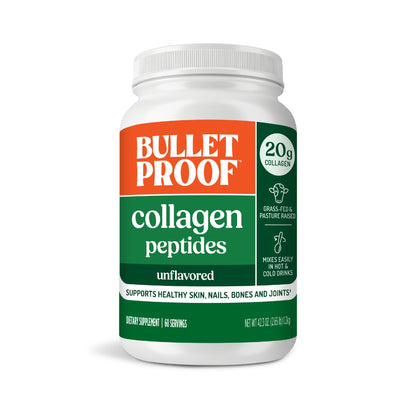 Bulletproof Unflavored Collagen Peptides Powder, 20g Grass-Fed Collagen Protein and Amino Acids for Skin, Bones and Joints, 17.6 Ounces
