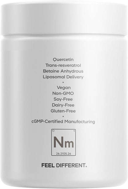Codeage Liposomal NMN Platinum - 500 mg NMN Supplement, Nicotinamide Mononucleotide, NAD Precursor - Quercetin, Resveratrol, Betaine TMG, Vitamin B2 Riboflavin & Vitamin B12 - Non-GMO - 90 Capsules