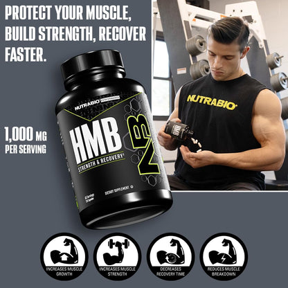 NutraBio HMB Supplement, Amino Acid, 1000mg, 120 Capsules