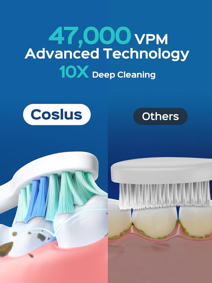 COSLUS Water Dental Flosser Teeth Pick: Portable Cordless Oral Irrigator 300ML Rechargeable and Electric Toothbrush for Adults Kids Wireless Rechargeable Tooth Brush