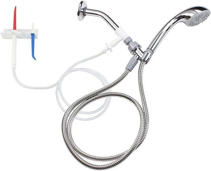 SHOWER FLOSS Water Dental Flosser - Convenient for Teeth, Attaches to Your Shower Head - Easy Installation, Adjustable Temperature & Pressure - Dentist Recommended