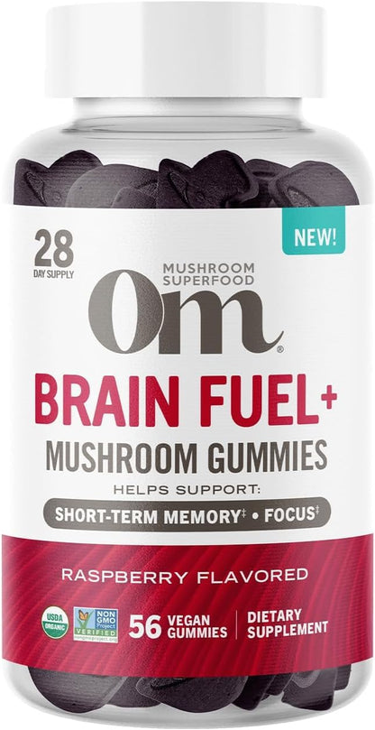 OM MUSHROOM SUPERFOOD Master Blend Mushroom Gummies – Organic 10-Mushroom Complex with Ashwagandha – Supports Immunity, Gut Health & Stress Relief – Mixed Berry Flavor – 28 Servings, 56 Count.