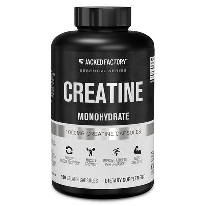 Jacked Factory Creatine Monohydrate Capsules - Creatine Supplement for Muscle Growth