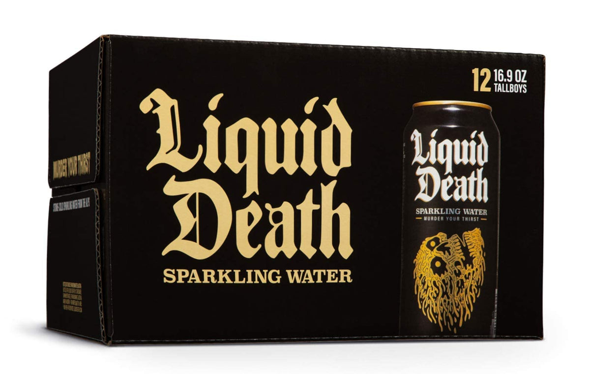 Liquid Death Sparkling Mountain Water, 16.9 oz Tallboys (12-Pack)