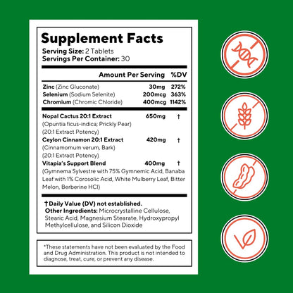Vitapia Nopal Cactus Extract for Antioxidant, Skin, Metabolism, Wellness, Heart Health Support - 120 Veggie Capsules - Non GMO, Gluten Free Supplement