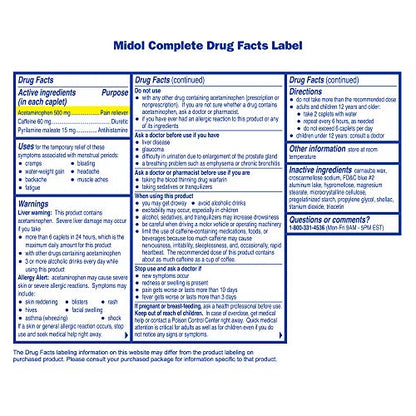 Midol Complete, Menstrual Period Symptoms Relief Including Premenstrual Cramps