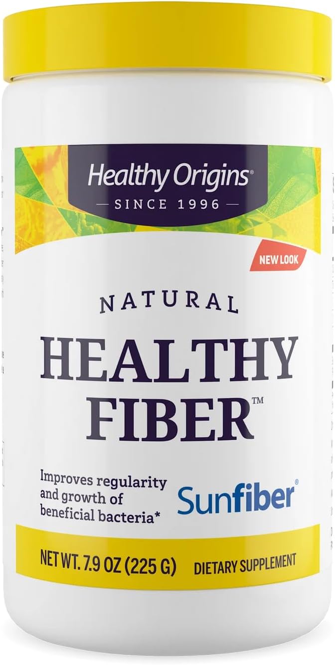 Healthy Origins Healthy Fiber Powder 7.9 oz (225g) - Featuring Sunfiber Partially Hydrolyzed Guar Gum (PHGG) - Supports Digestive Regularity, Intestinal Health & Prebiotic Care