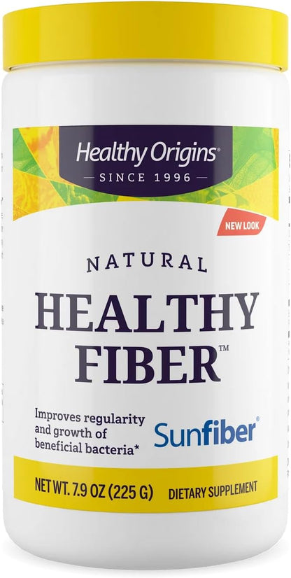 Healthy Origins Healthy Fiber Powder 7.9 oz (225g) - Featuring Sunfiber Partially Hydrolyzed Guar Gum (PHGG) - Supports Digestive Regularity, Intestinal Health & Prebiotic Care