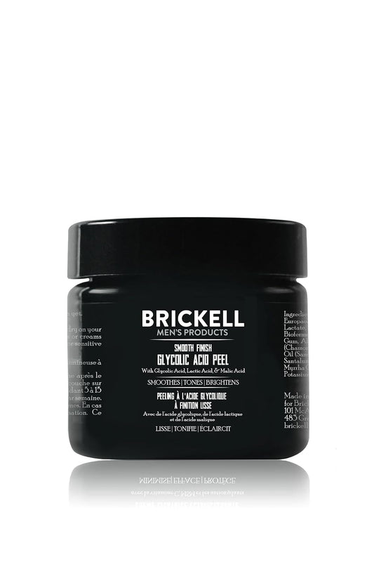 Brickell Men's Smooth Finish Glycolic Acid Peel For Men, Anti-Aging Peel for Wrinkles, With Glycolic Acid, Jojoba Oil, and MSM, 2 Ounce, Scented