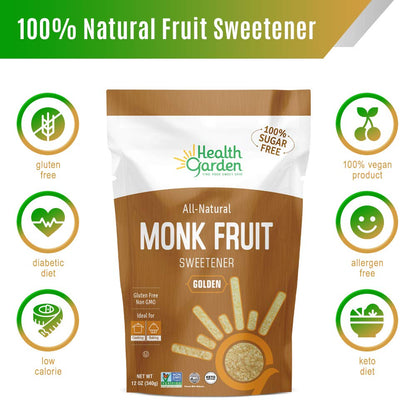 Health Garden Monk Fruit Sweetener, Golden Sugar Substitute - 2.5 lb