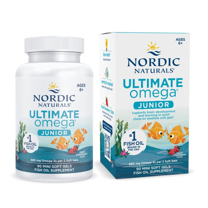 Nordic Naturals Ultimate Omega Jr. for Kids, Strawberry - 120 Mini Soft Gels