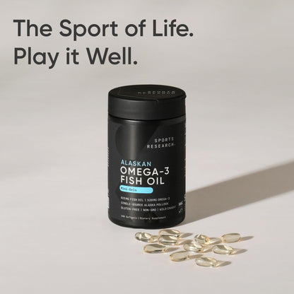 Sports Research® Omega-3 Fish Oil 1250 - Triple Strength Fish Oil Supplement from Wild Alaska Pollock - MSC Certified Sustainable · Non-GMO · Soy Free - 90 Softgel Capsules