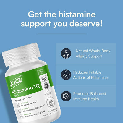 Formula IQ - Histamine IQ - Diamine Oxidase (DAO) Enzyme Supplement - DAO Histamine Blocker - Immune Support - 60 Capsules