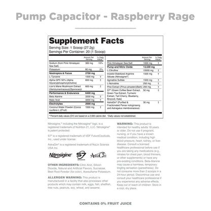 Nutrithority - Pump Capacitor Pre Workout Powder (Unflavored)