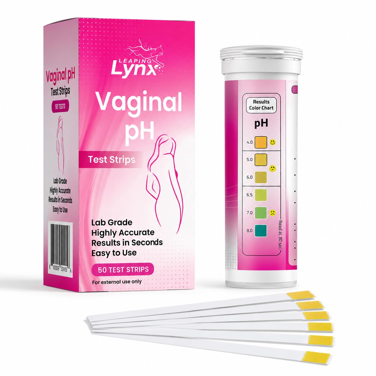 Vaginal pH Test Strips for Women – 50 Count | BV, Yeast & UTI Risk Screening | pH Range 4.0-8.0 | Easy Home Feminine Care Balance Check