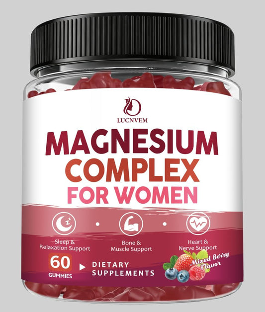 Magnesium Cmoplex Gummies for Women, Magnesium Glycinate Malate Taurate with L-theanine for Women's Calm, Sleep, Muscle, Bone Support, Non-GMO, Vegan, 120 Ct