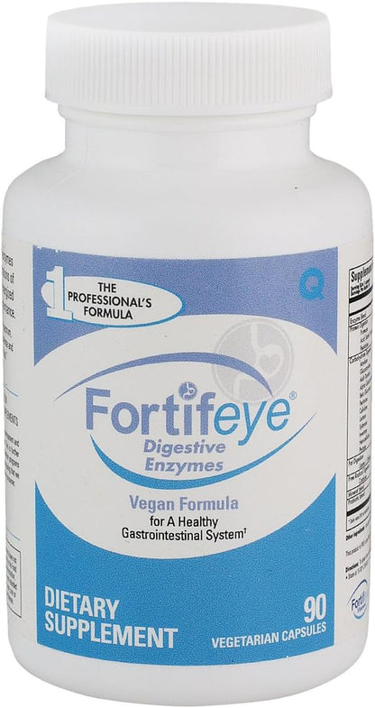 Fortifeye Digestive Enzymes with Probiotics for Digestive Health 90 Capsules 30 Day Supply - Full Spectrum Plant-Based Vegan Supplement, Supports Digestion, Immune System and Nutrient Absorption