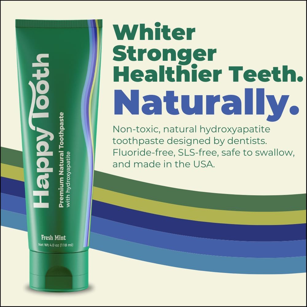 Hydroxyapatite Toothpaste, Whitening, Fluoride Free, Fresh Mint, 4oz