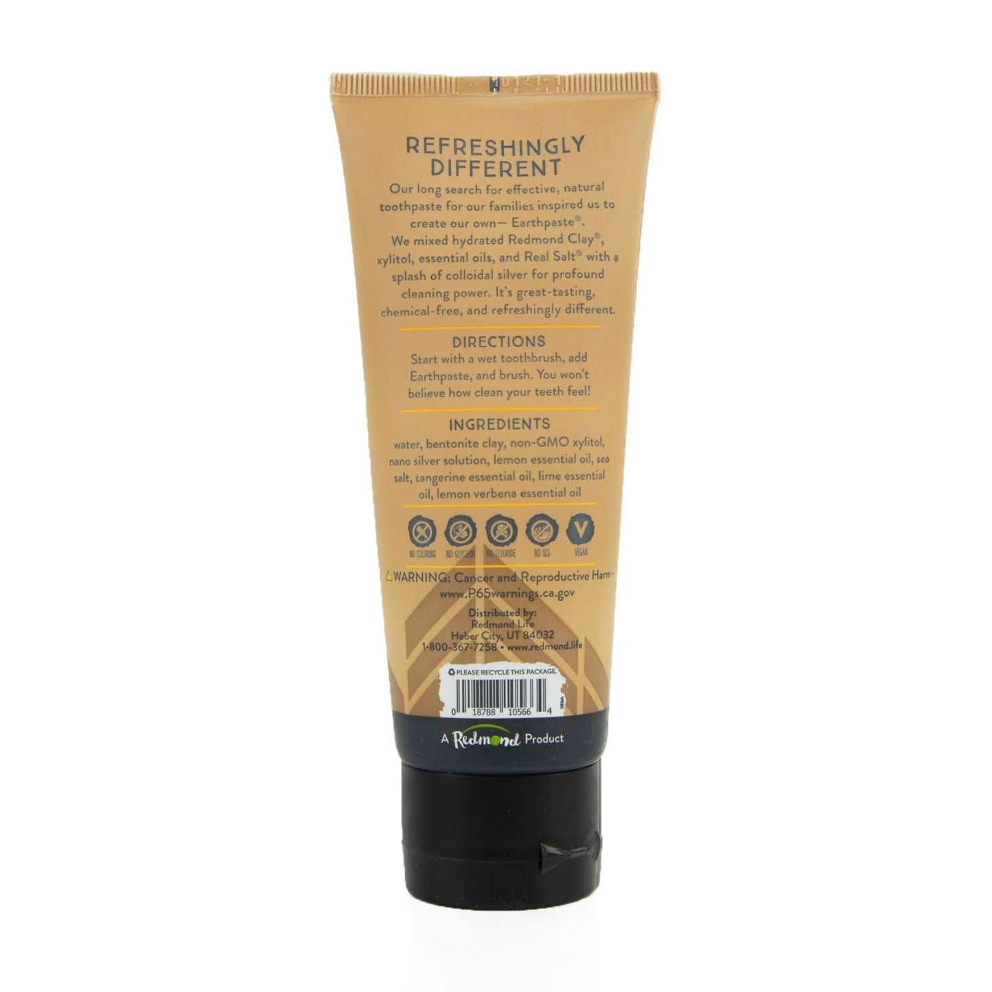 Redmond Earthpaste with Silver - Natural Non-Fluoride Toothpaste, 4 Ounce Tube (Peppermint)