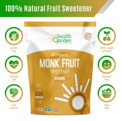 Health Garden Monk Fruit Sweetener, Golden Sugar Substitute - 2.5 lb