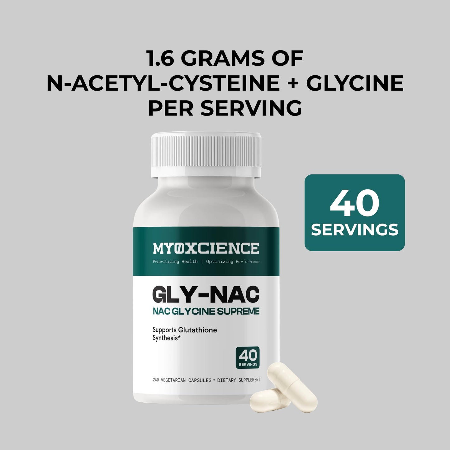 MYOXCIENCE NAC Glycine Supreme | N-Acetyl-L-Cysteine, Glycine, and Taurine Combination (Natural Peach and Pineapple Flavor) (30 Servings)