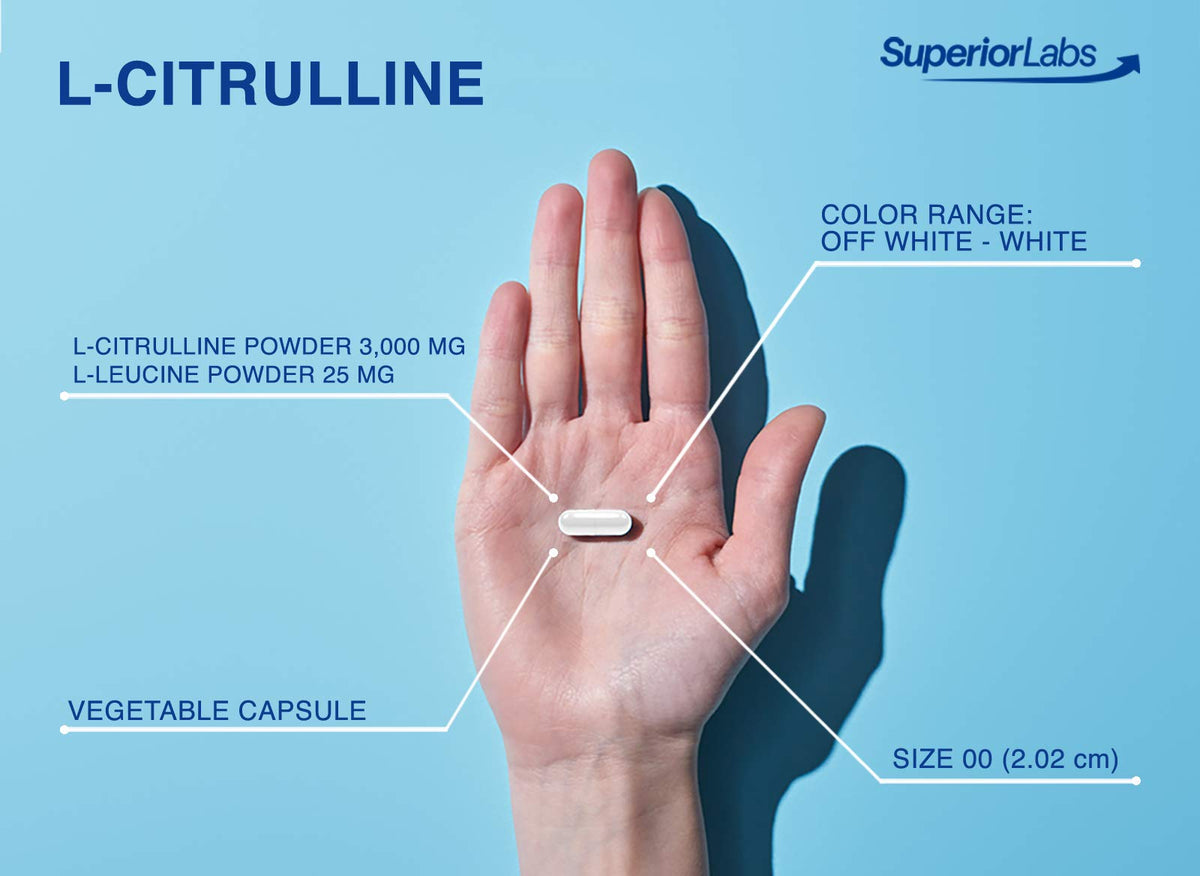 Superior Labs – Pure L-Citrulline – Free Form – Optimal 3,000mg Dosage – 150 Vegetable