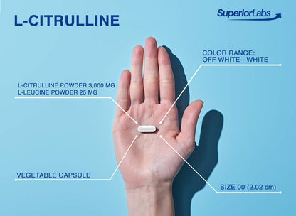 Superior Labs – Pure L-Citrulline – Free Form – Optimal 3,000mg Dosage – 150 Vegetable