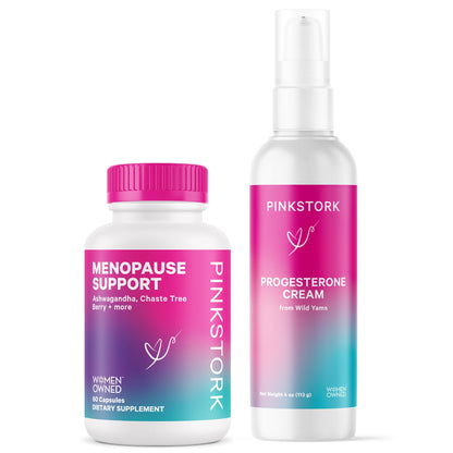 Pink Stork Menopause Supplement & Progesterone Cream for Women to Support Hormone Balance