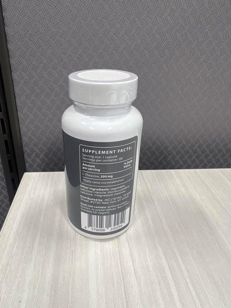 partiQlar L-Theanine 200mg - Calm Focus, Stress & Sleep Support, 60 Caps