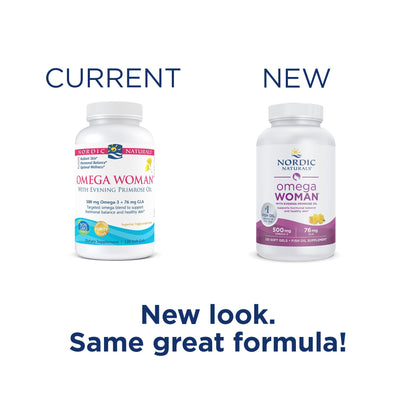 Nordic Naturals Omega Woman, Lemon - 120 Soft Gels - 500 mg Omega-3 + 800 mg Evening
