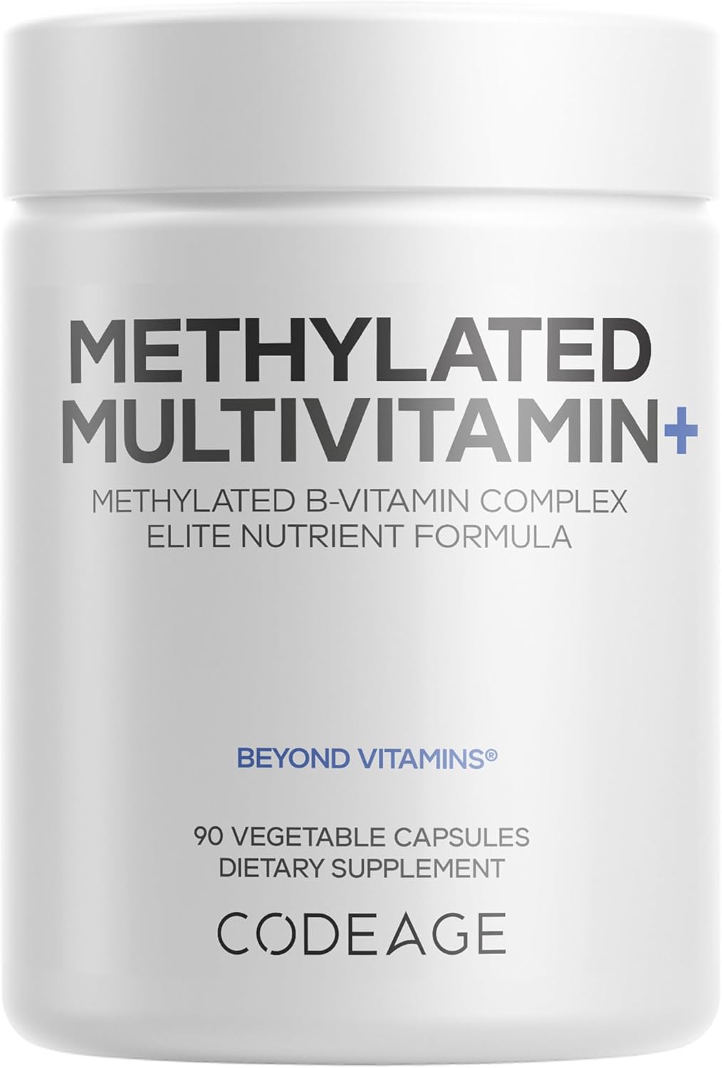 Codeage Methylated Multivitamin Supplement - B-Vitamin, Vitamins A, C, D, E, K2, B12 Methylcobalamin - L-Methylfolate - Magnesium, CoQ10, DIM, Probiotics, Benfotiamine, Lithium, Calcium - 90 Capsules