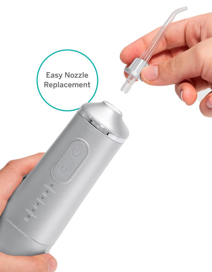 Supersmile Professional Zina Water Flosser, Silver, Rechargeable Cordless Water Flosser, 5 Cleaning Modes, Waterproof, Travel Friendly, Safe for Veneers & Braces