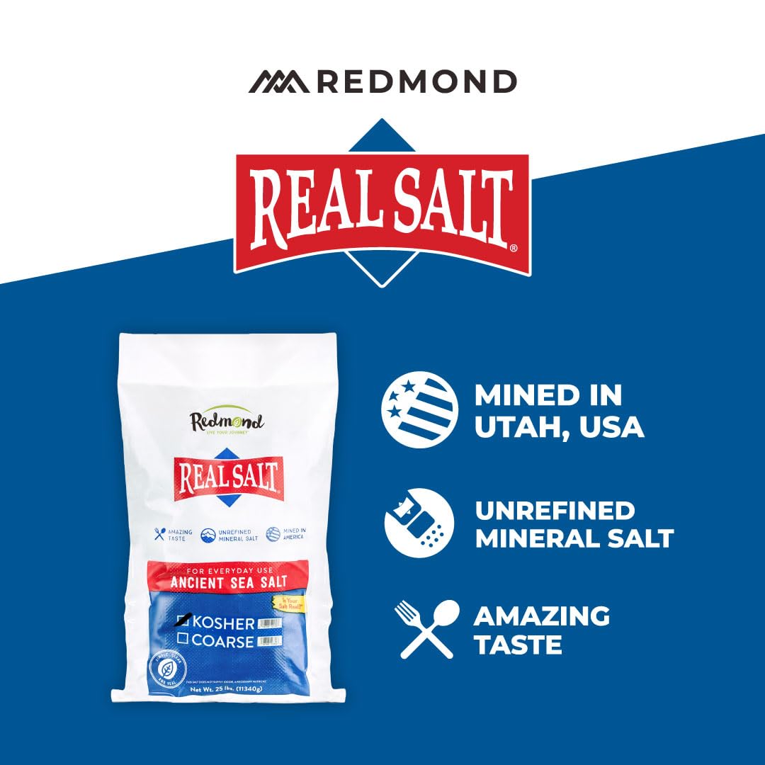 REDMOND Real Sea Salt - Natural Unrefined Gluten Free Fine, 26 Ounce Pouch (1 Pack)
