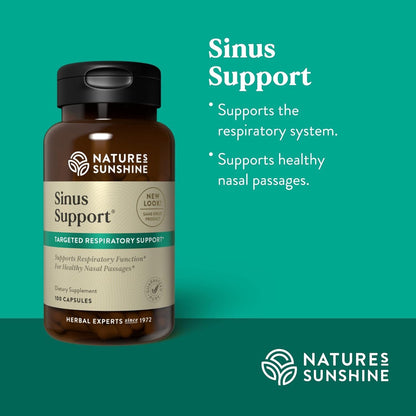 Nature's Sunshine Sinus Support EF Herbal Supplement – Targeted Respiratory Support, Healthy Nasal Passages, Ephedra-Free, 100 Vegcaps