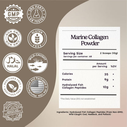 Zen Principle Marine Collagen Peptides Powder 3 lb. Wild-Caught Fish, Non-GMO. Supports Healthy Skin, Hair, Joints and Bones. Hydrolyzed Types I, II, III & IV Protein. Amino Acids. Easy to Mix.