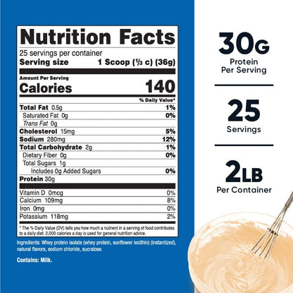 Nutricost Whey Protein Isolate Powder (Cake Batter, 2LBS)