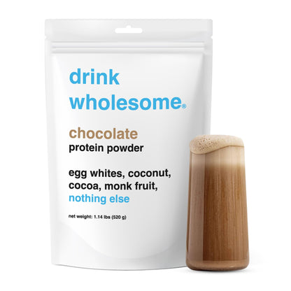 drink wholesome Chocolate Egg White Protein Powder | for Sensitive Stomachs | Easy 