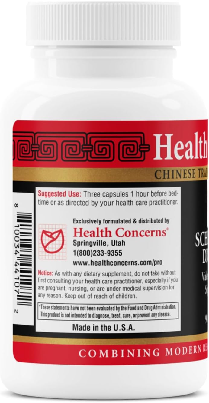 Health Concerns Schisandra Dreams – Sleep Support & Calm Aid Supplement – Valerian & Schisandra Herbal Blend – Restful Sleep, Relaxation, Palpitations, Nighttime Cough – 90 Capsules