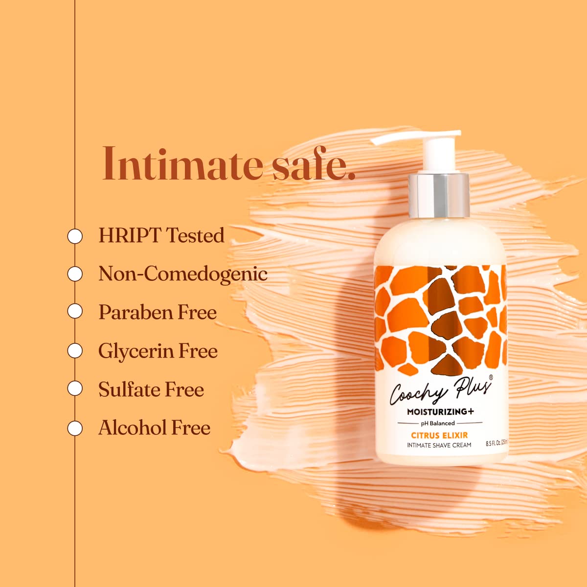Coochy Plus Intimate Shaving Cream CITRUS ELIXIR For Pubic, Bikini Line, Armpit and