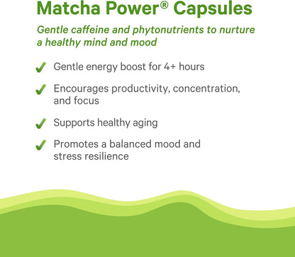 PURE SYNERGY Matcha Power | Organic Matcha Green Tea Capsules | Ceremonial Grade Supplement with EGCG | for Enhanced Energy & Alertness (90 Capsules)